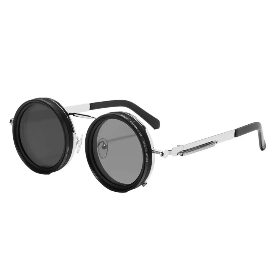 ND2-400 Adjustable Dimming Glasses ND Filter UV400 Polarized Sunglasses With Glasse Case 9 Level Fishing Sunglasses Outdoor (BLACK)